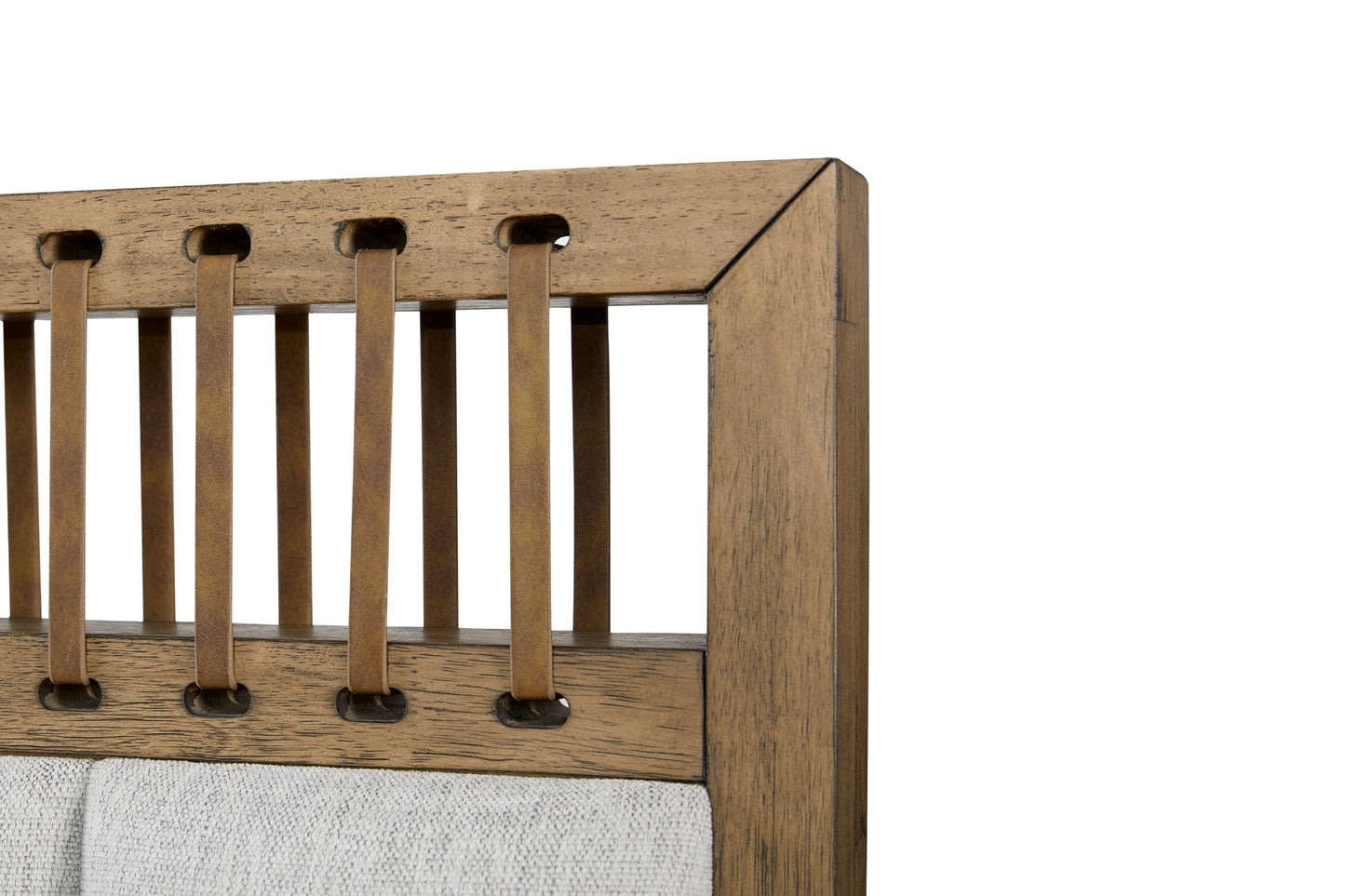 Elure Upholstered & Strap Panel Bed- Latte