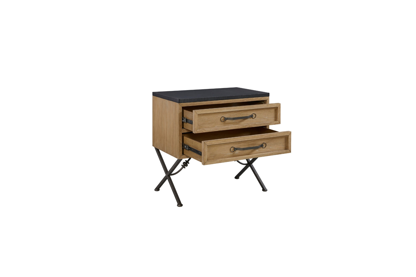 Tarrington Cashew and Metal 2-Drawer Nightstand