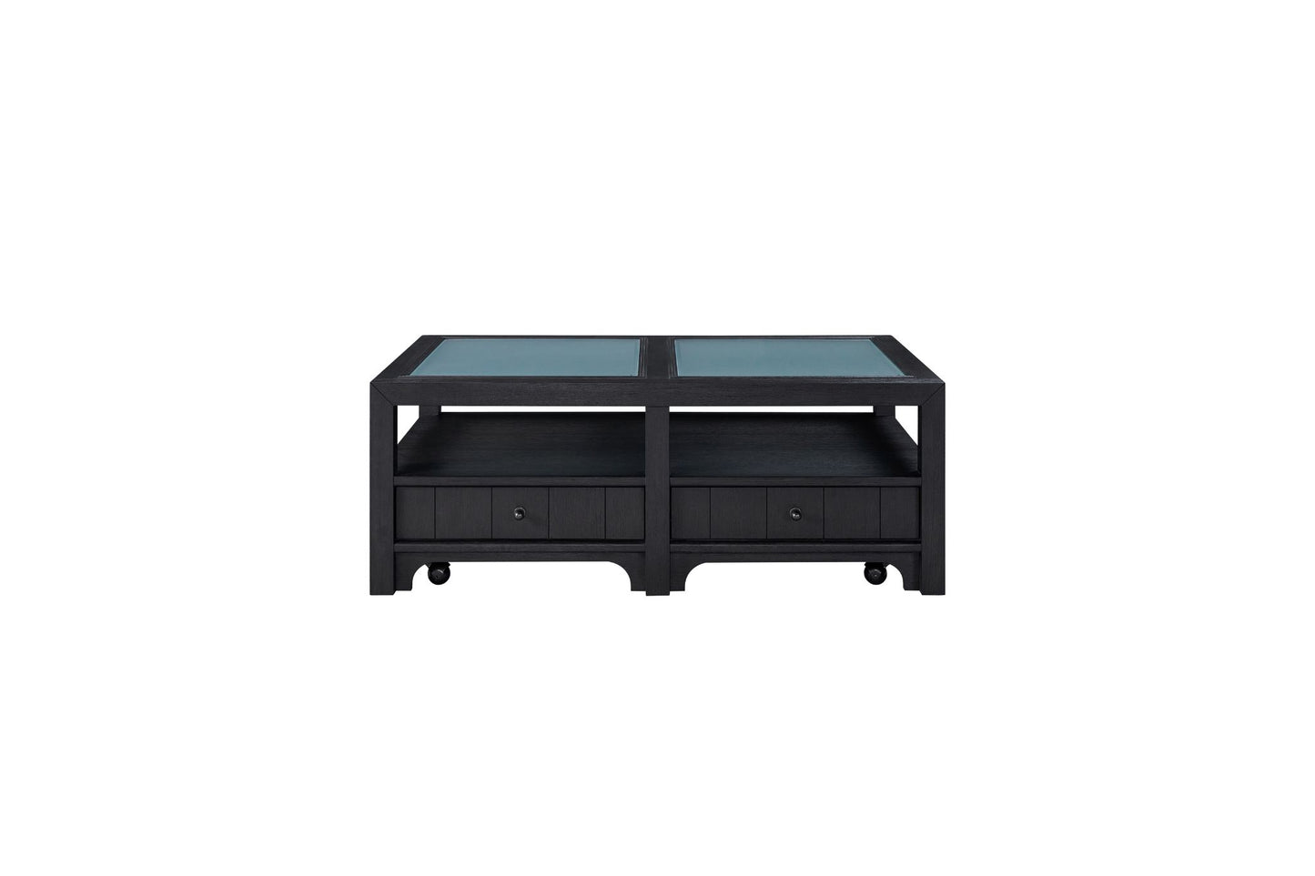 Pleasant Hill Ebony Cocktail Table with Matte Glass Top