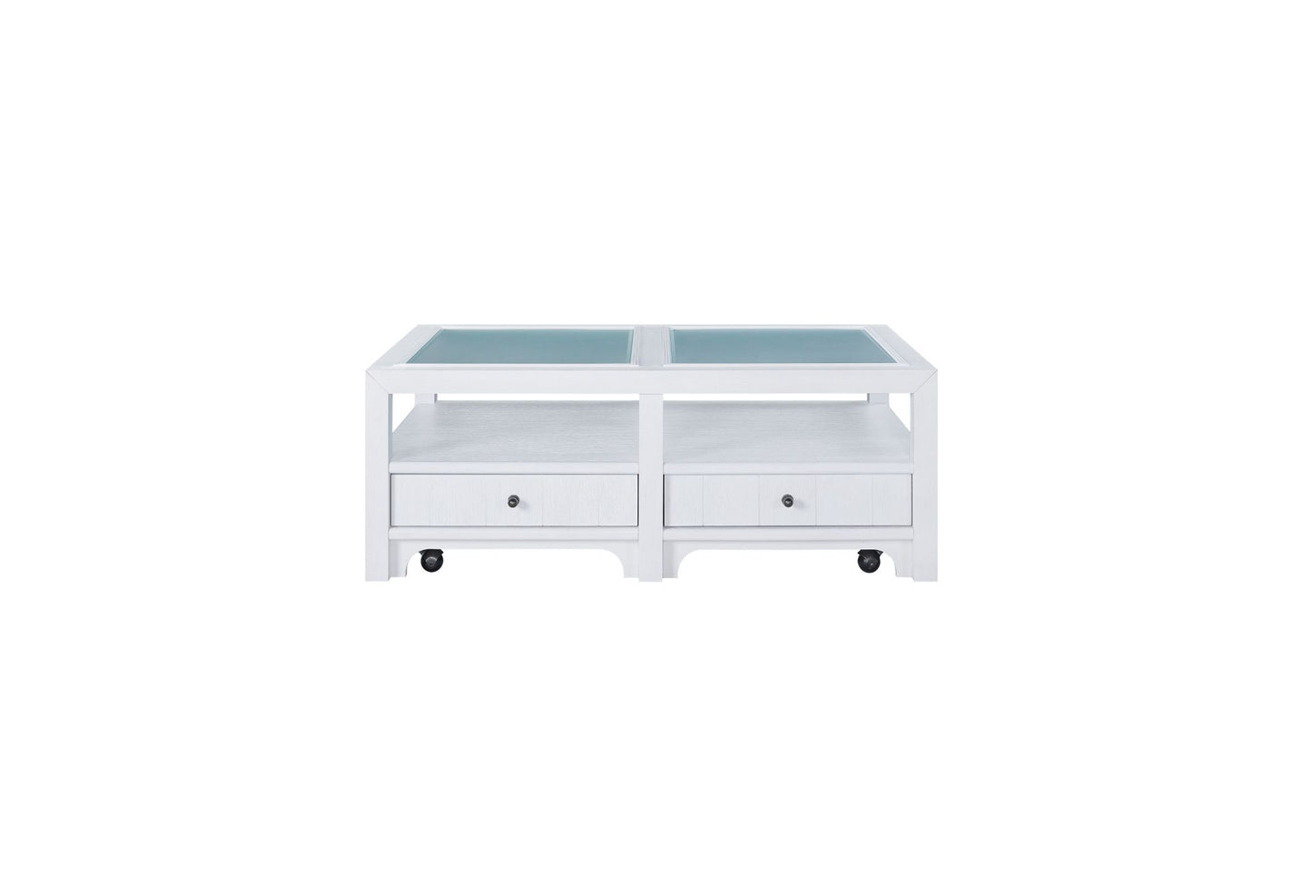 Pleasant Hill Ivory Cocktail Table with Matte Glass Top