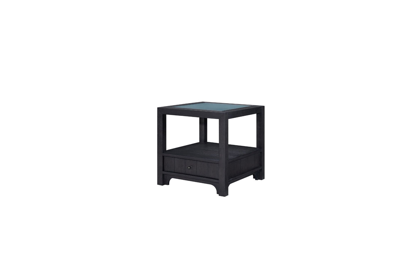 Pleasant Hill Ebony End Table with Matte Glass Top