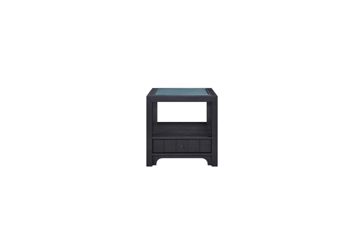 Pleasant Hill Ebony End Table with Matte Glass Top