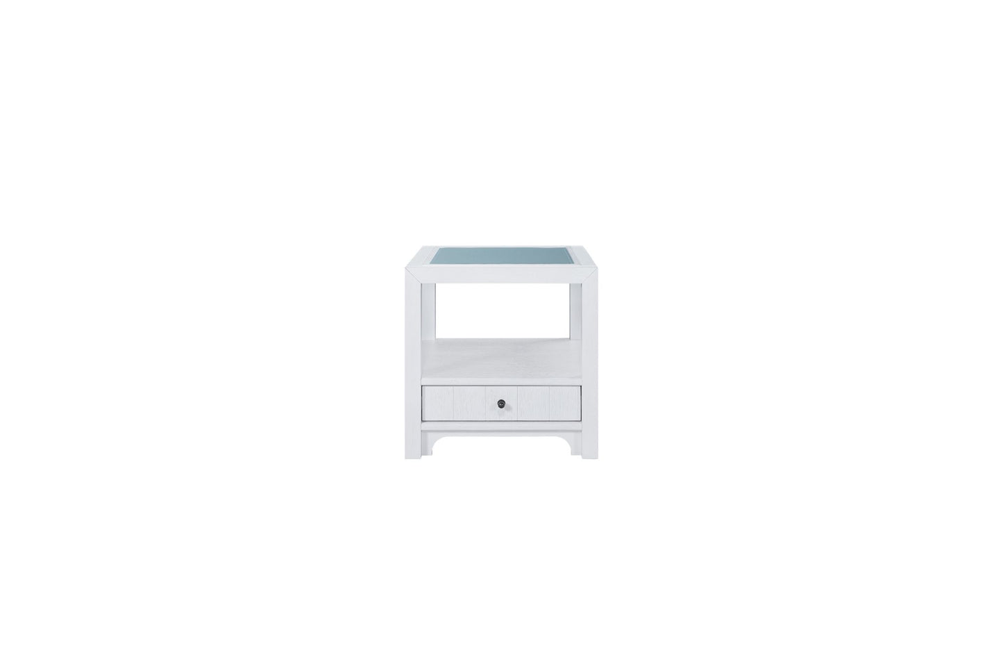 Pleasant Hill Ivory End Table with Matte Glass Top