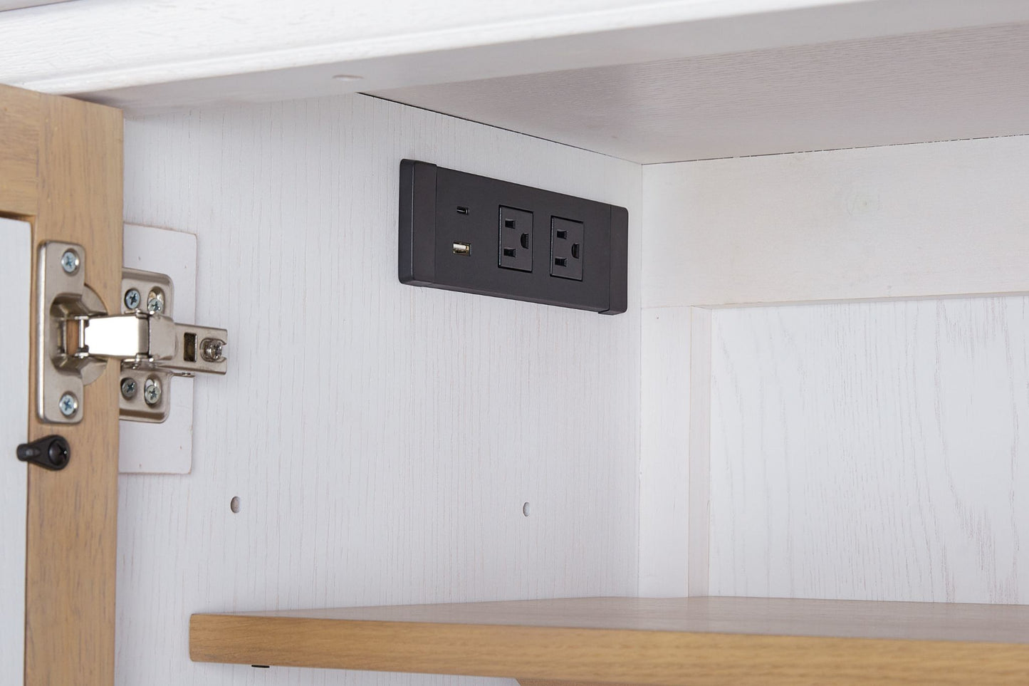 Pleasant Hill Suede and Ivory 84" Console with Power outlet