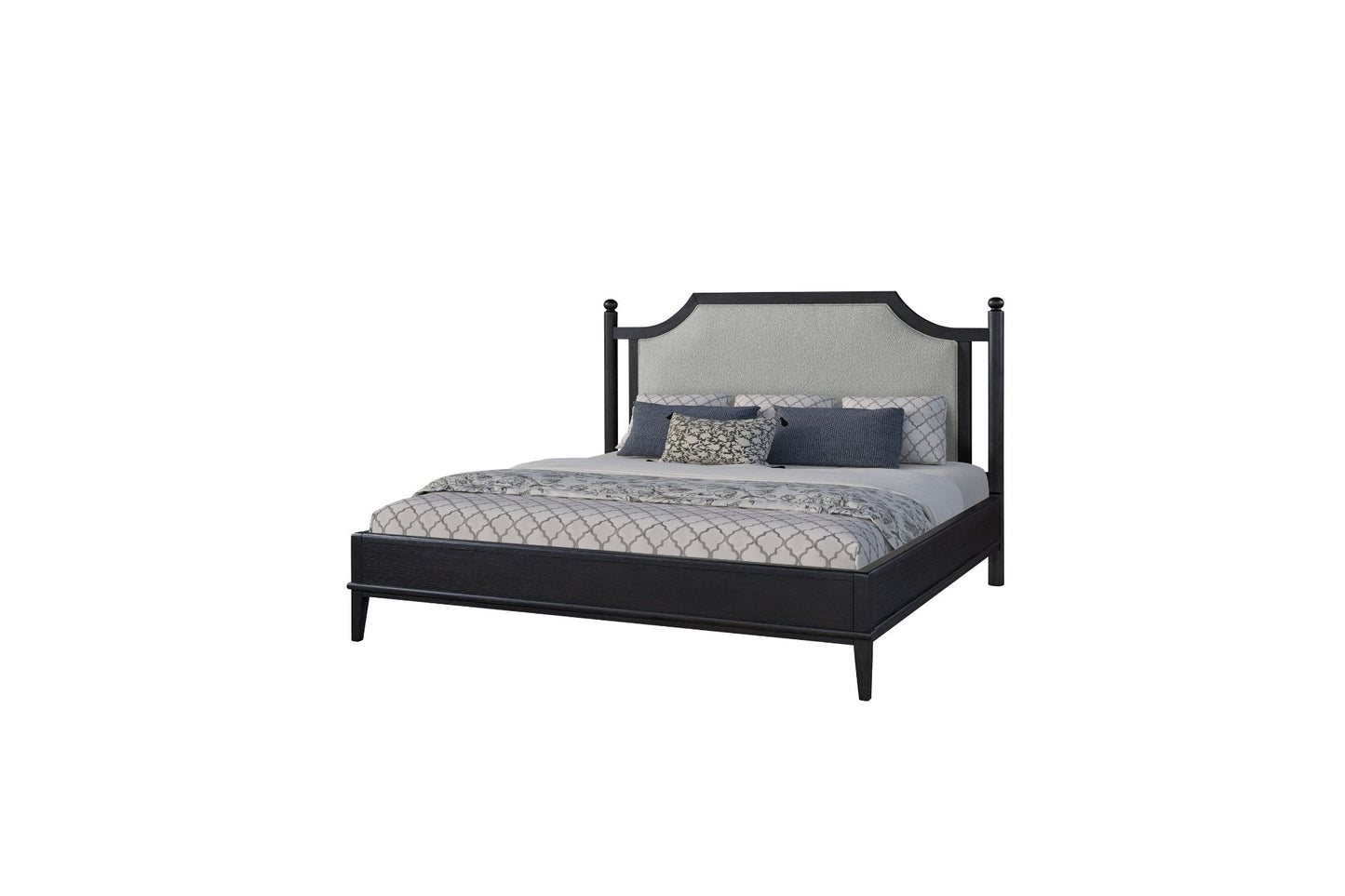 Pleasant Hill Ebony Upholstered Bed