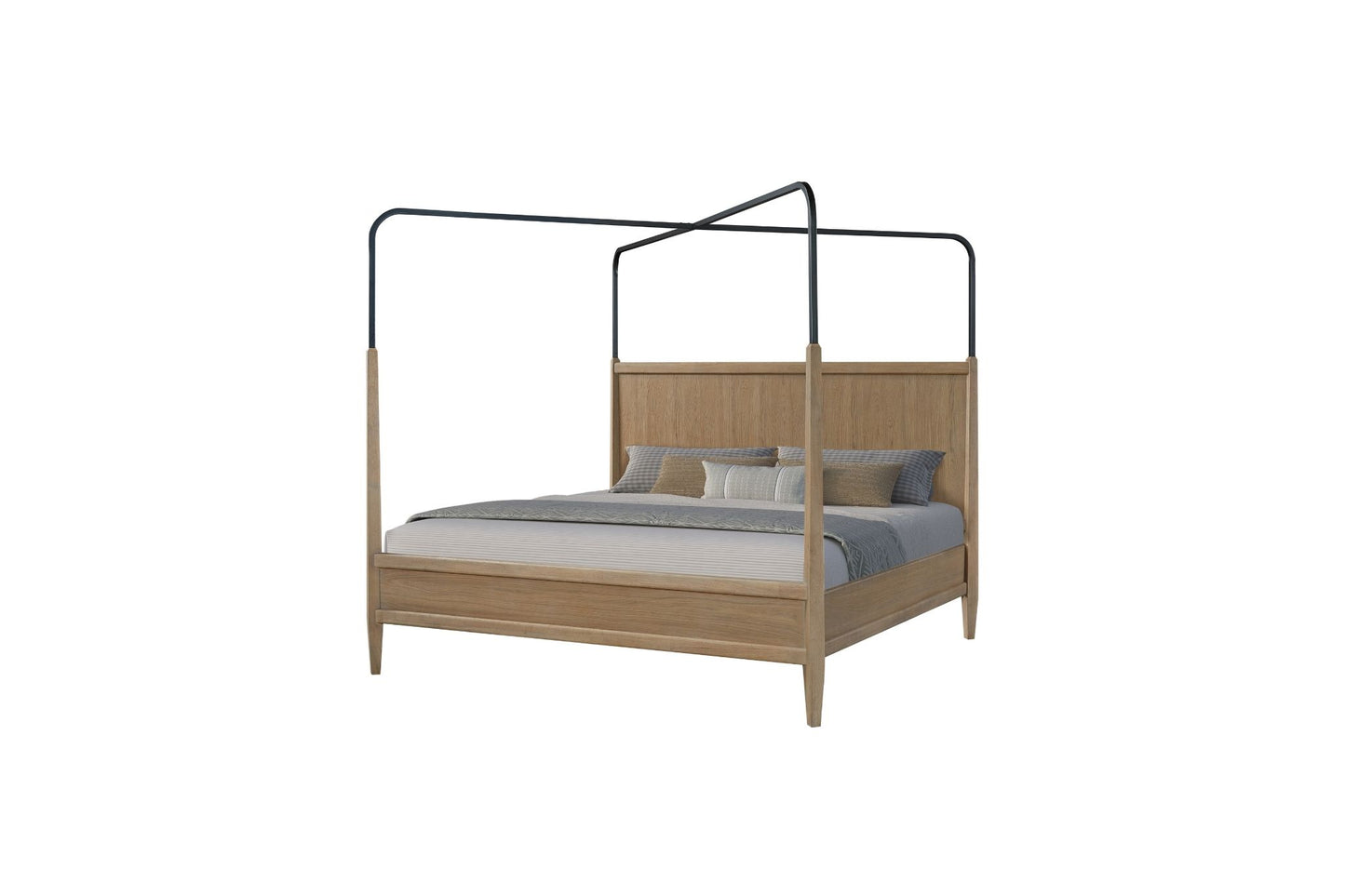 Pleasant Hill Suede Metal Canopy Bed