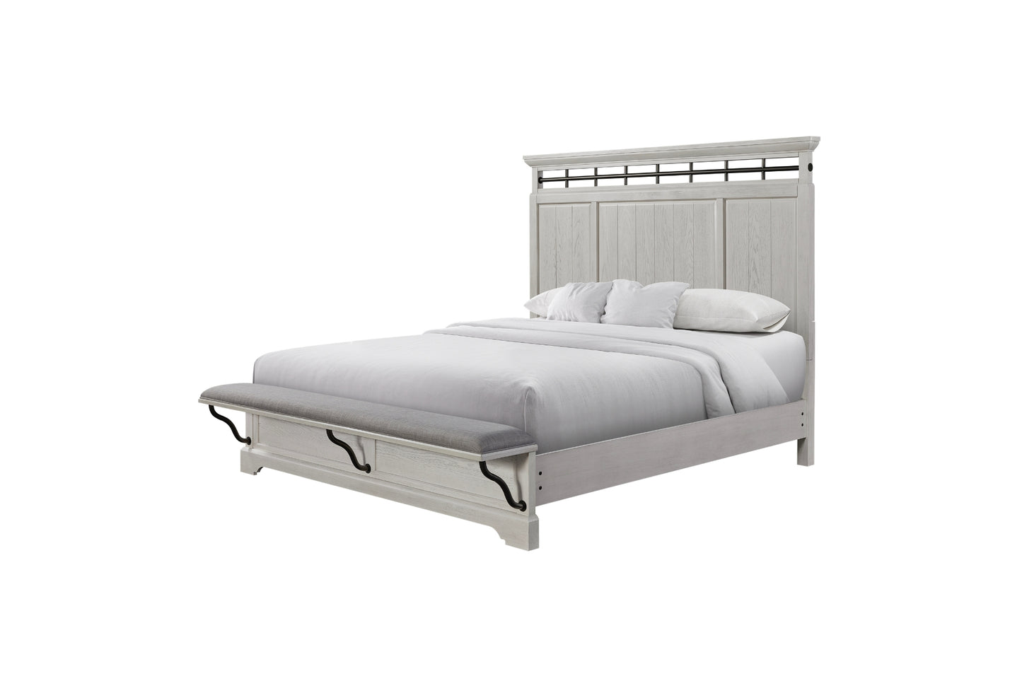 Bellamy Lane Whitewash Panel Bed