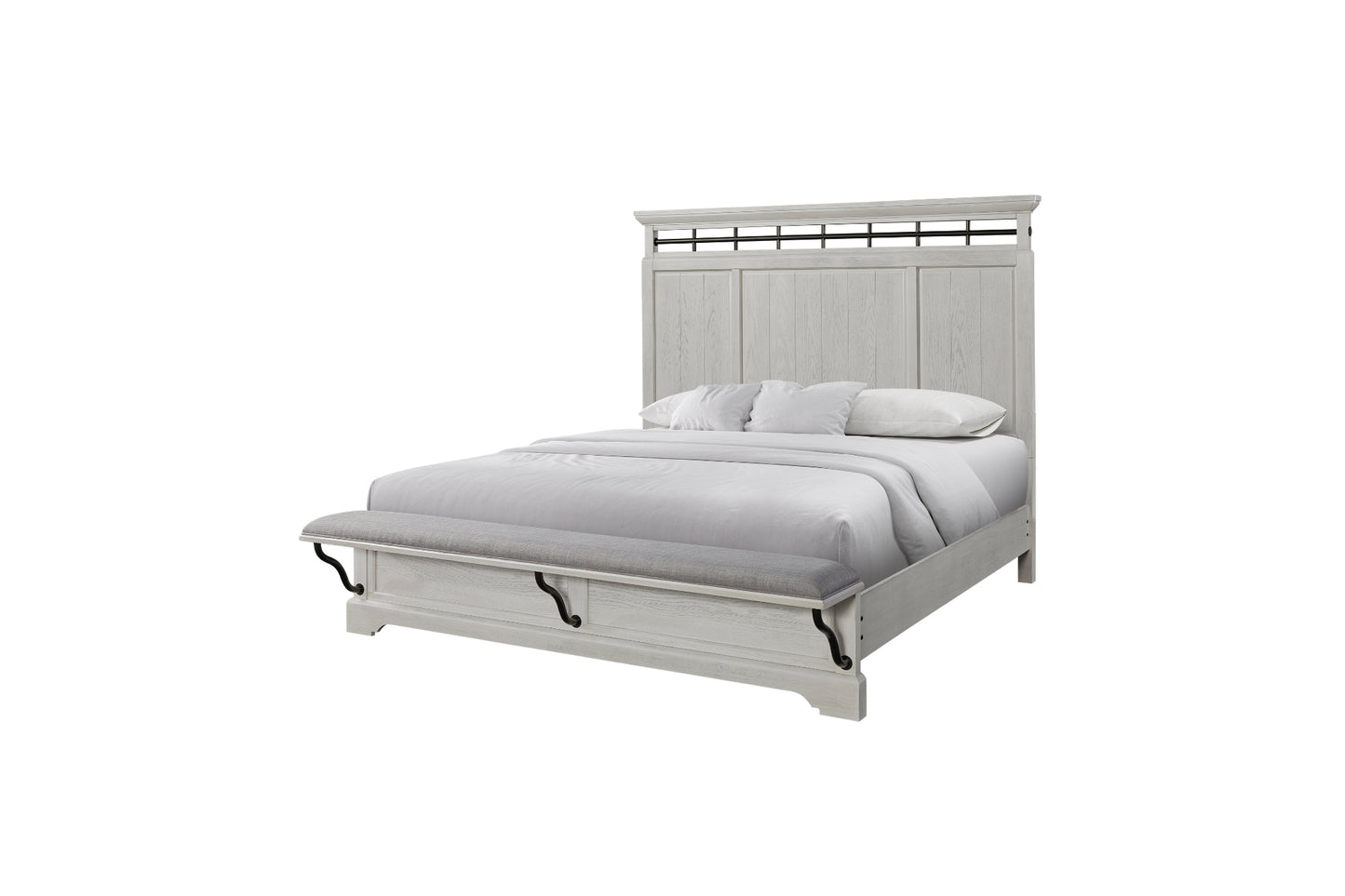 Bellamy Lane Whitewash Panel Bed