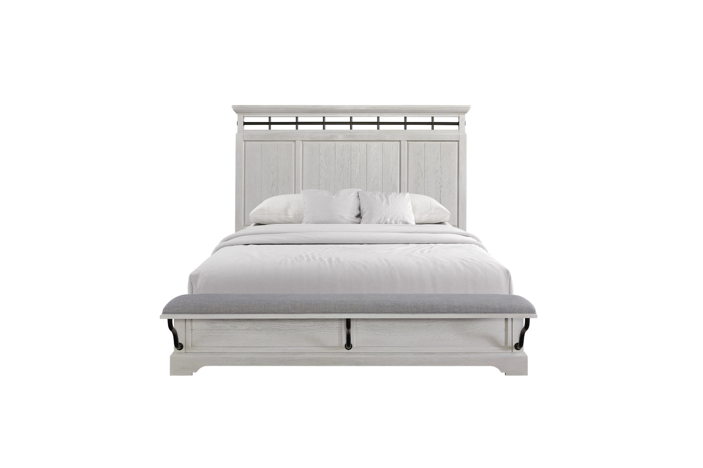Bellamy Lane Whitewash Panel Bed
