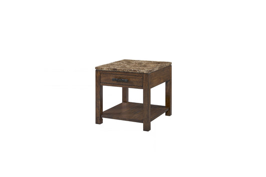 Hudson End Table with Marble Top