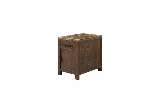 Hudson Chairside Table with Marble Top