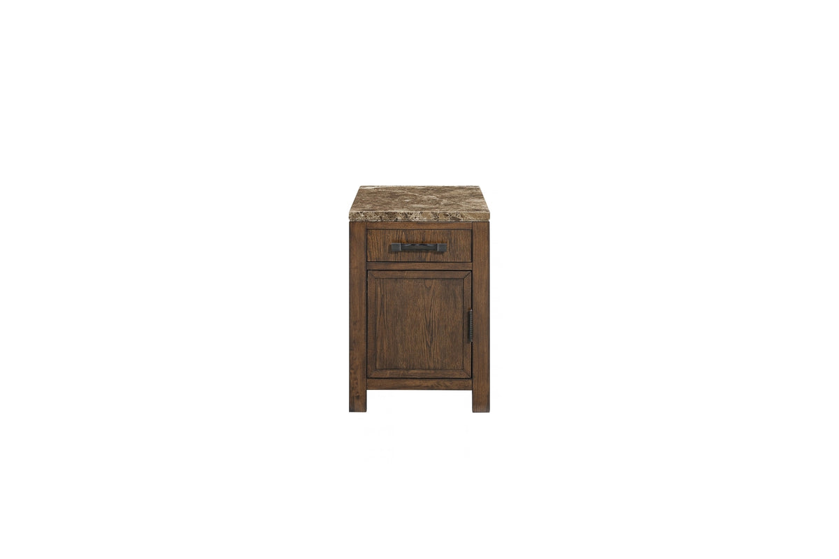 Hudson Chairside Table with Marble Top