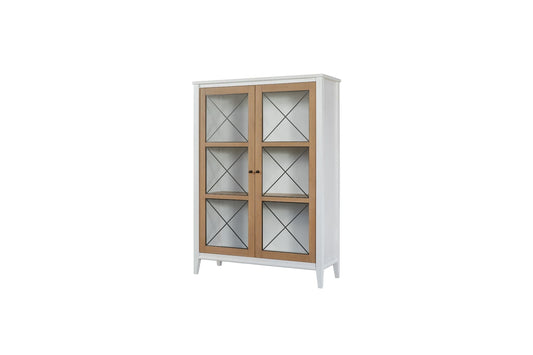 Pleasant Hill Ivory and Suede Display Cabinet