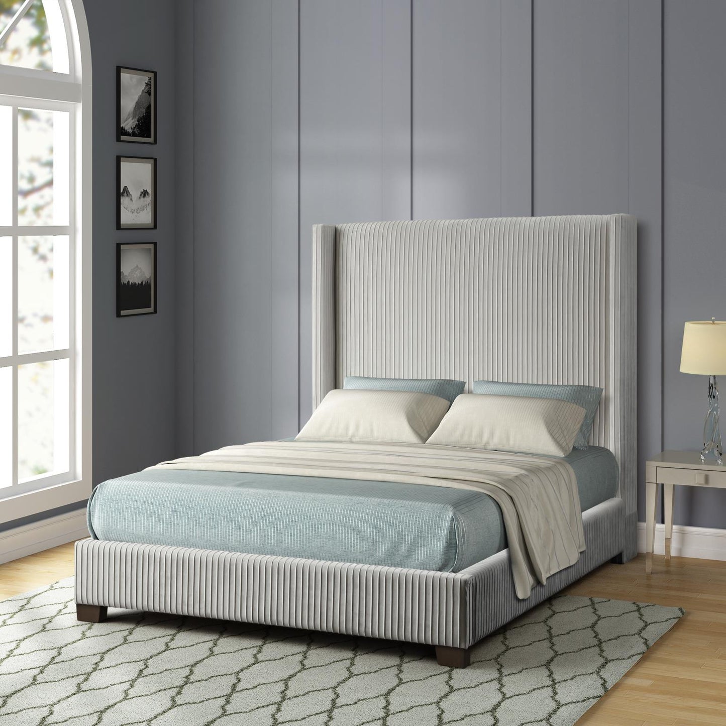 Jennie Pleated Upholstered Bed