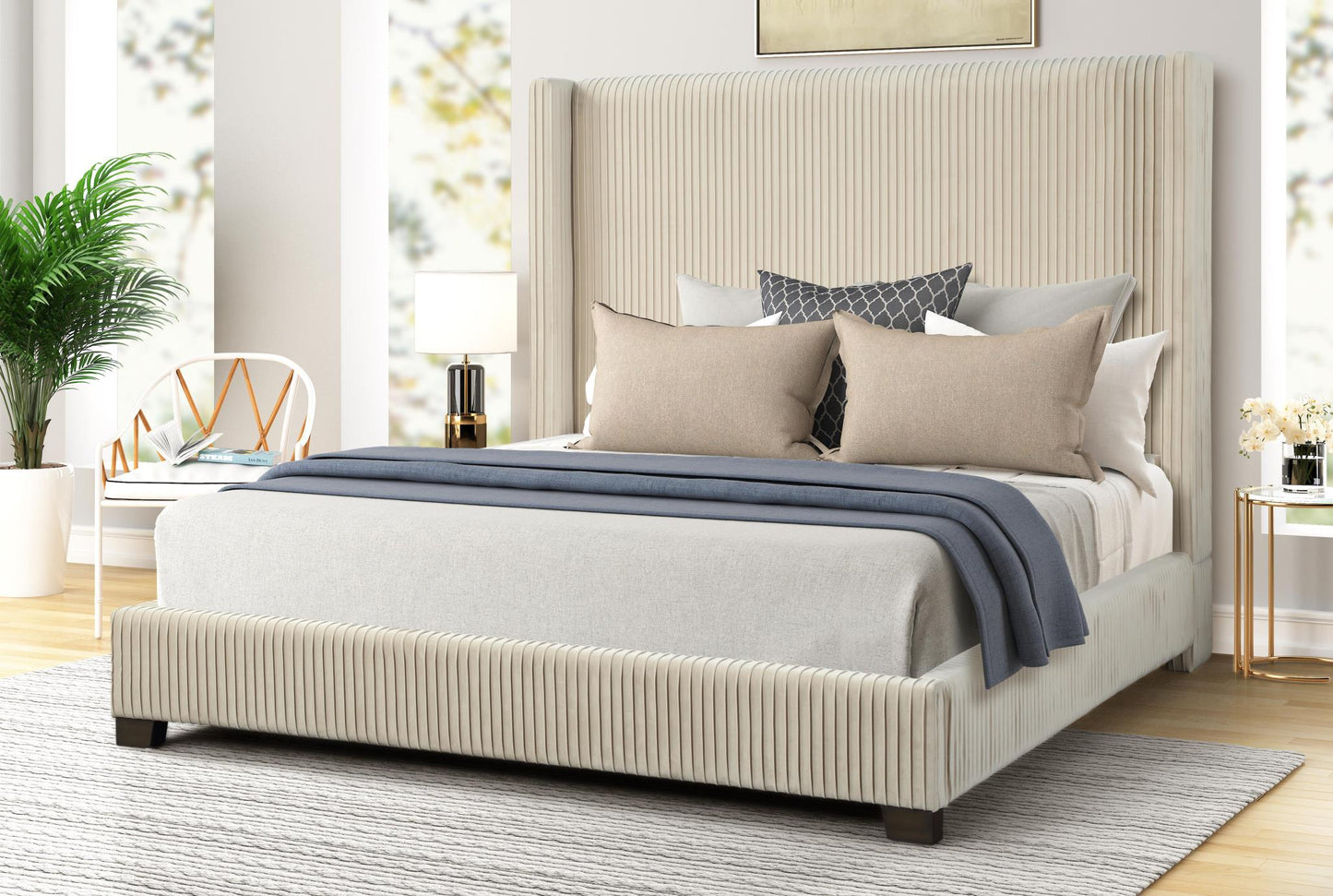 Luca Pleated Upholstered Bed